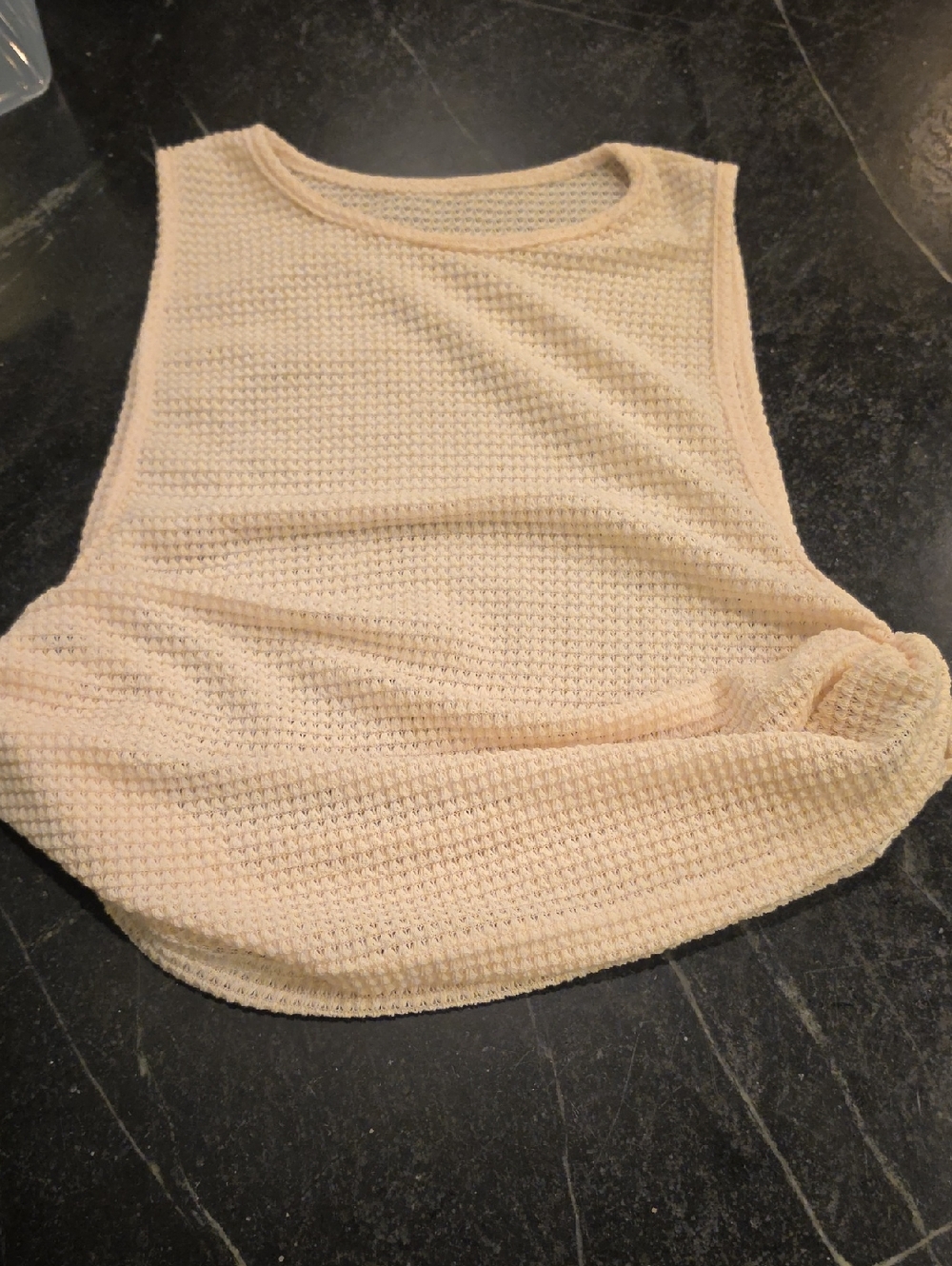 SHEIN Knit Cream Colored Crop Top With Side Twist  XS